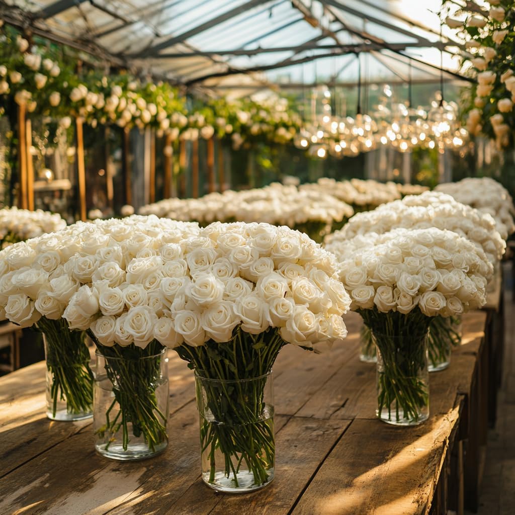 Farm-Fresh White Roses Bouquet